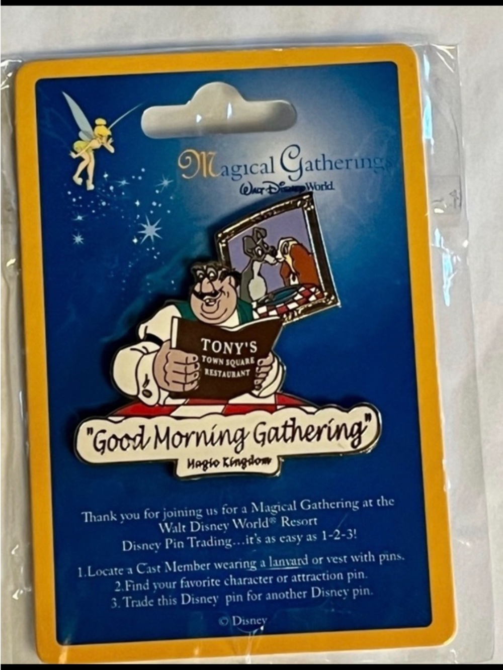 Vintage Disney Tony's Town Square Lady & Tramp Pin